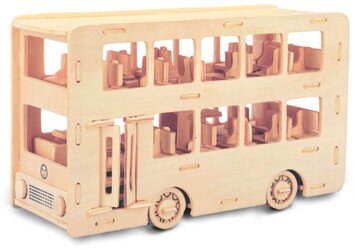 Woodcraft Drevené 3D puzzle Autobus Double Decker P093