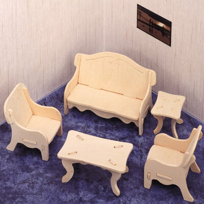 Woodcraft Drevené 3D puzzle Nábytok obývacia izba P008