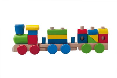 Woody Drevený skladací nákladný vlak - dva vagóny