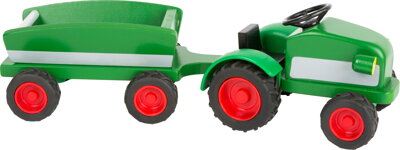Small Foot Drevený traktor s prívesom zelený