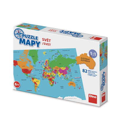 Dino Puzzle mapy Svet 82 ks