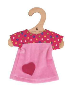 Bigjigs Toys Ružové tričko so srdiečkom pre bábiku 28 cm