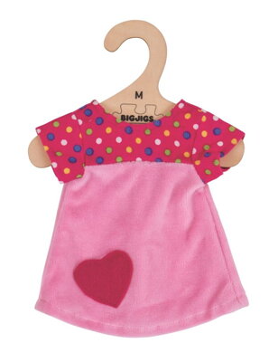 Bigjigs Toys Ružové tričko so srdiečkom pre bábiku 34 cm