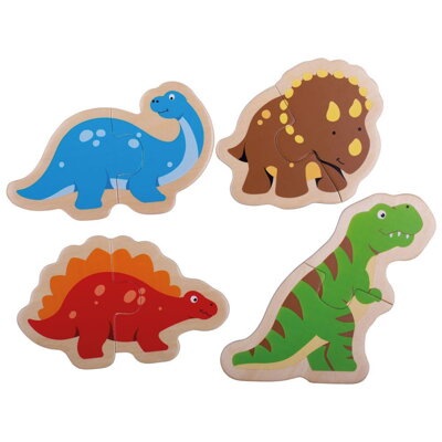 Bigjigs Toys Dvojdielne puzzle - Dinosaury