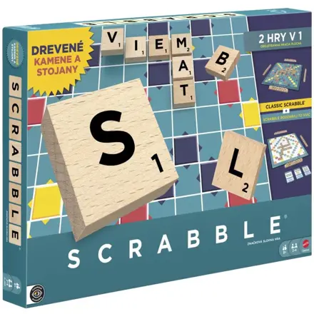 MATTEL SCRABBLE drevená edícia SK