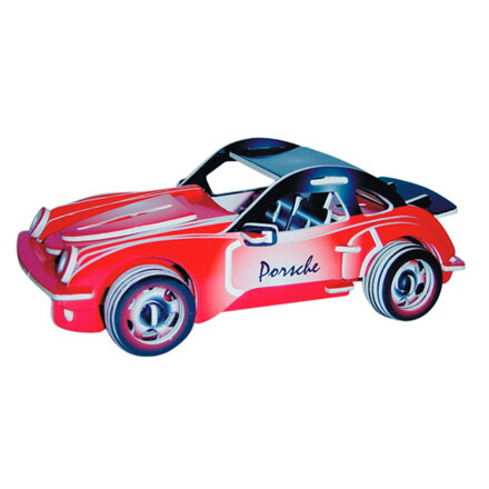 Woodcraft Drevené 3D puzzle Porsche farebné PC066