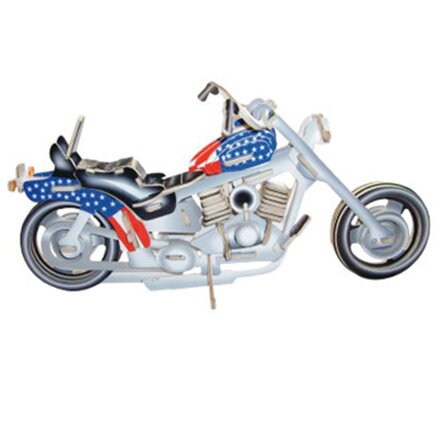 Woodcraft Drevené 3D puzzle Motorka Harley-Davidson I farebná PC019