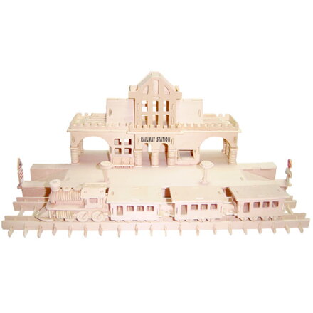 Woodcraft Drevené 3D puzzle Nádražie P140