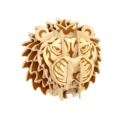 Woodcraft Drevené 3D puzzle Hlava leva R009