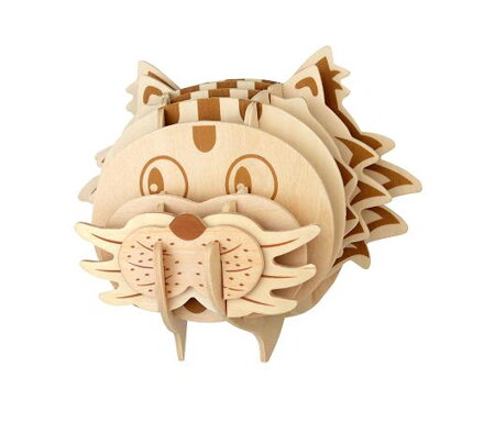 Woodcraft Drevené 3D puzzle Hlava mačky R012