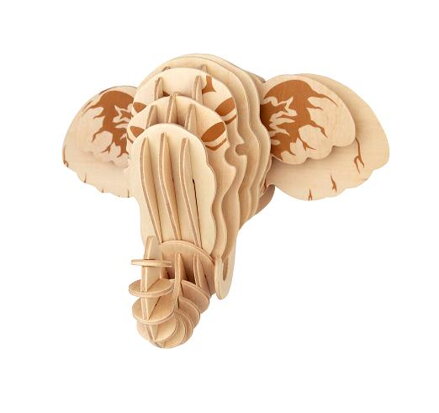 Woodcraft Drevené 3D puzzle Hlava slona R010