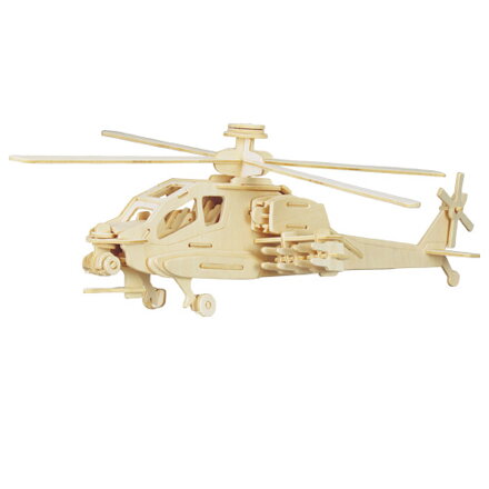 Woodcraft Drevené 3D puzzle Vrtuľník Apache prírodný P072
