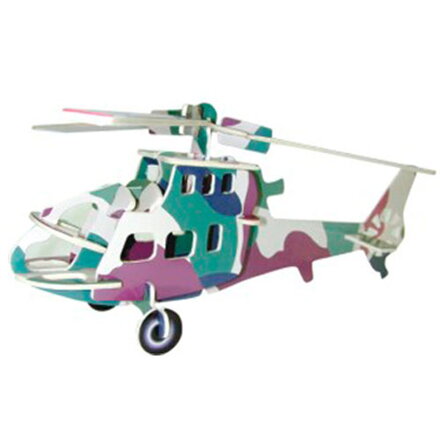 Woodcraft Drevené 3D puzzle Vrtuľník farebný 2 PC007