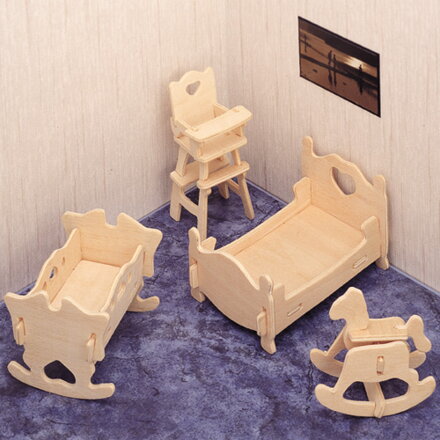 Woodcraft Drevené 3D puzzle Nábytok detská izba P010