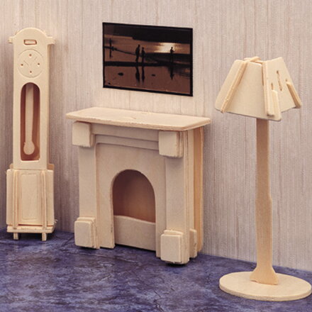 Woodcraft Drevené 3D puzzle Nábytok krb P009