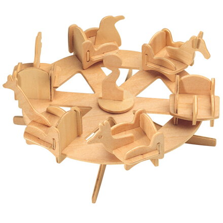 Woodcraft Drevené 3D puzzle Kolotoč P032