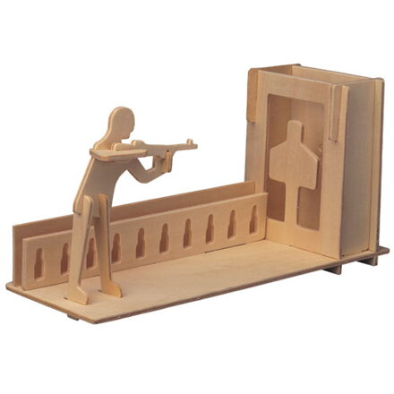 Woodcraft Drevené 3D puzzle stojan na perá Streľba S022