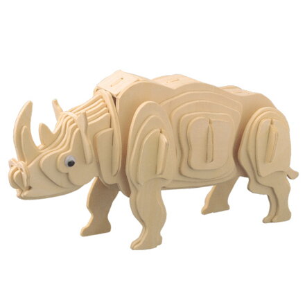 Woodcraft Drevené 3D puzzle Biely nosorožec M018