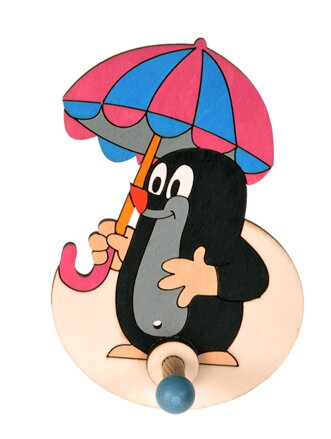 DoDo Drevený 1 vešiačik - Krtko s dáždnikom