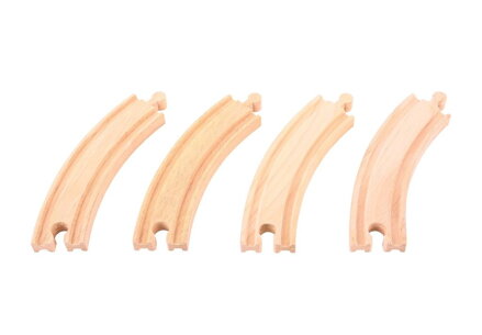 Bigjigs Rail Drevené koľaje Dlhé kruhové koľaje - 16 cm - 4 ks