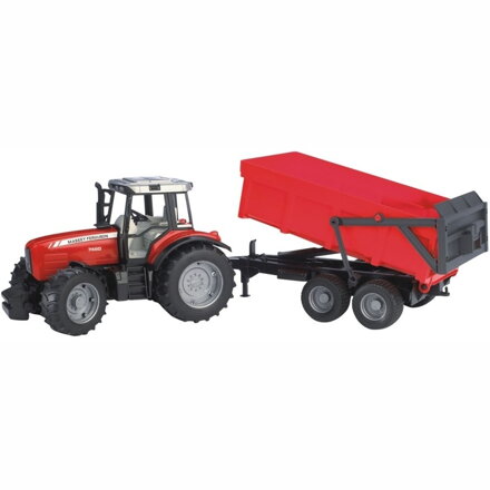 Bruder 2045 Traktor MASSEY FERUSON + vlečka červená