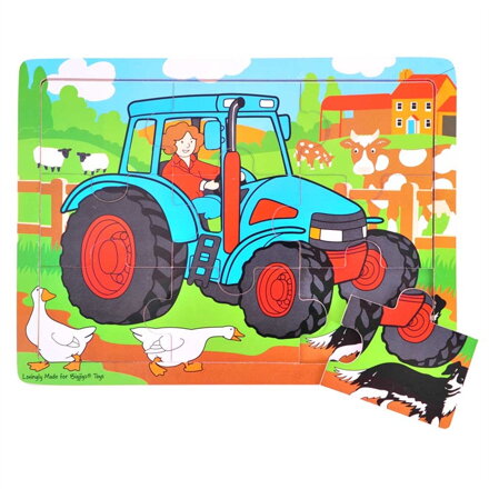 Bigjigs Toys Puzzle Traktor 9 ks