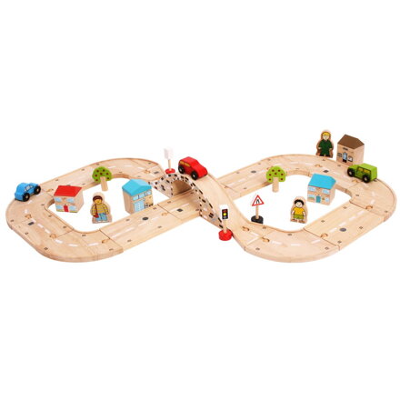 Bigjigs Rail Drevená autodráha - Osmička