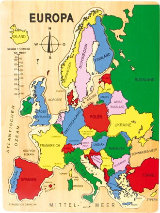 Vkladacie puzzle Európa (po nemecky)