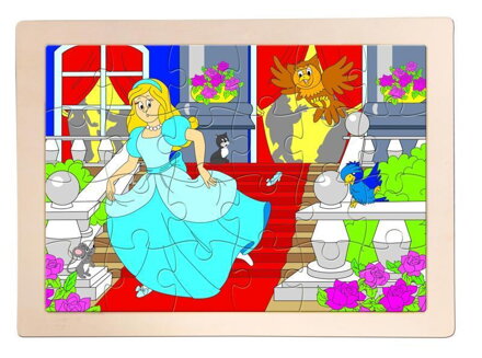 Woody Drevené puzzle Popoluška