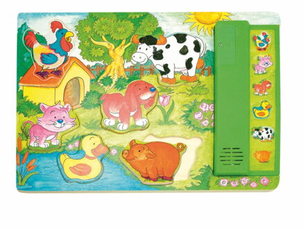 Woody 90323 Muzikálne puzzle zelené Zvieratká