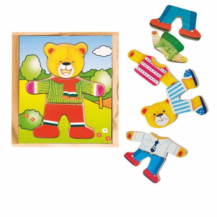 Woody Puzzle šatníková skriňa Medvedík 18 dielov