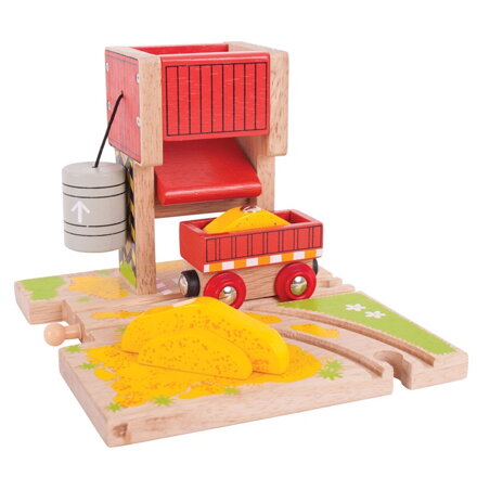 Bigjigs Rail Drevené vláčiky - Veža s pieskom