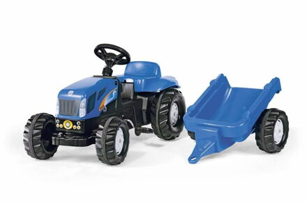 Rolly Toys Šlapací traktor New Holland TVT 190 s vlečkou - modrý