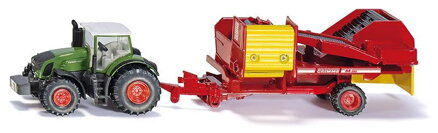 SIKU Farmer - Traktor s vlekom na zber zemiakov 1:87