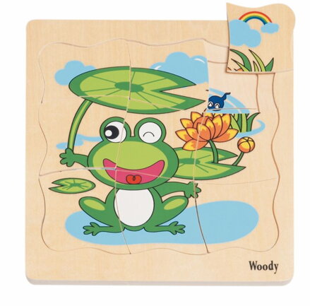 Woody drevené Puzzle na doske Vývoj žaby