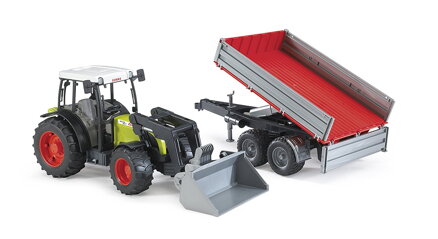 Bruder 2112 Traktor Claas Nectis 267F s nakladačom a prívesom