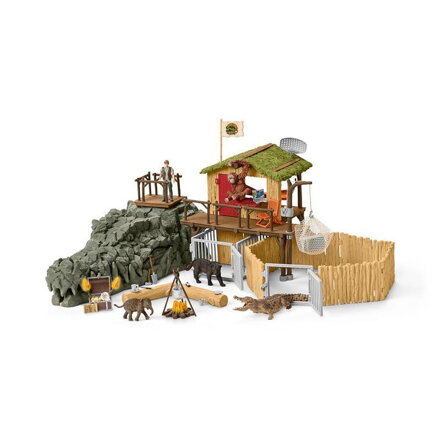 Schleich Výskumná stanica v džungli krokodíl