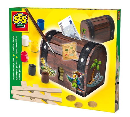 SES Creative Pirátska drevená pokladňa