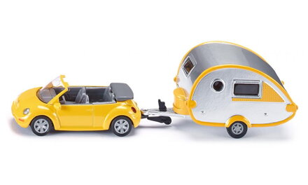SIKU Blister - Osobný automobil s obytným prívesom 1:55