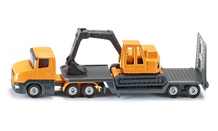 SIKU Blister - Ťahač s podvalníkom a rýpadlom 1:87