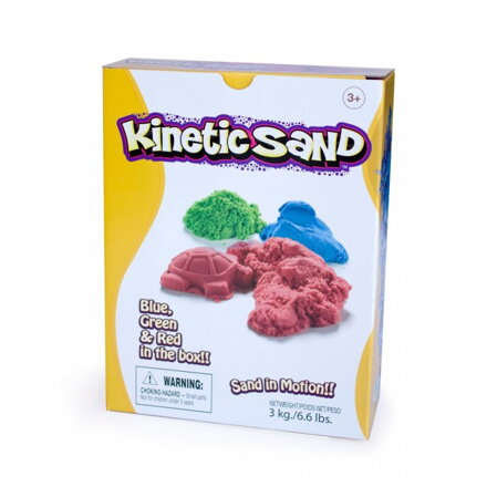 WABA fun Kinetický piesok 3kg - červený, modrý, zelený