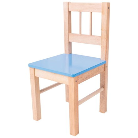 Bigjigs Toys Detská drevená stolička - modrá