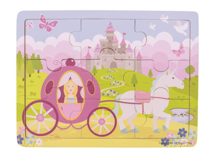 Bigjigs Toys Puzzle - Princezná s kočiarom 9 ks
