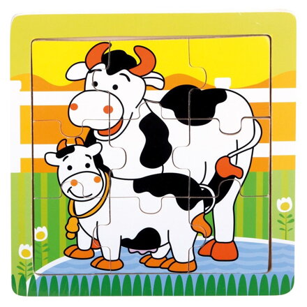 Bino Drevené puzzle Kravičky