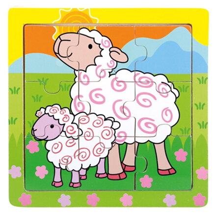 Bino Drevené puzzle Ovečky