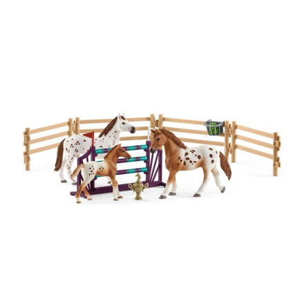 Schleich set appalooské kone a tréningové príslušenstvo