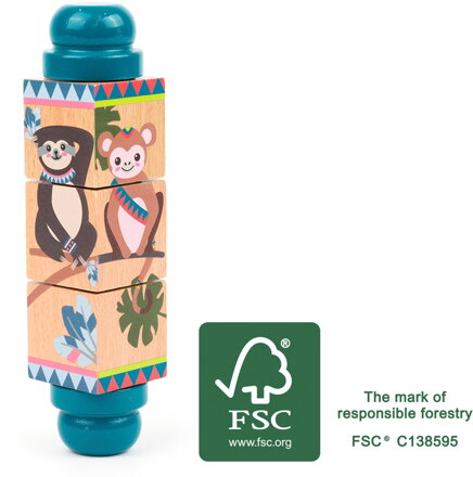 Small Foot Otáčavé kocky Puzzle džungľa