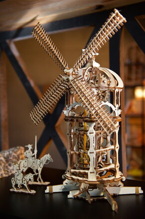 Ugears 3D mechanické puzzle - Veterný mlyn 585 ks