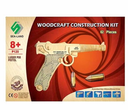 Woodcraft Drevené 3D puzzle Pištoľ Luger P120