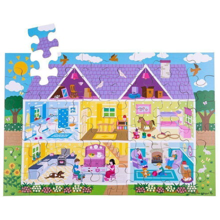 Bigjigs Toys Podlahové puzzle Domček pre bábiky 48 ks